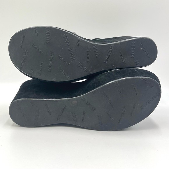 Kork Ease Black Leather Gladiator Platform Wedges Heels Sandals Shoes 7 KorkEase - Picture 9 of 15